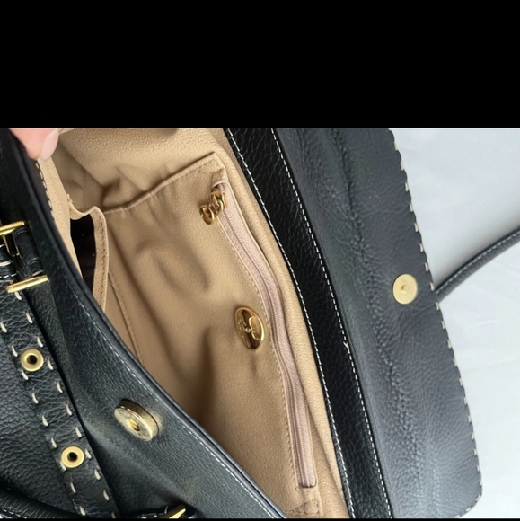 AUTHENTIC FONTANELLI Black Pebbled Leather Satchel — Italian Luxury with an Edge - Picture 11 of 11